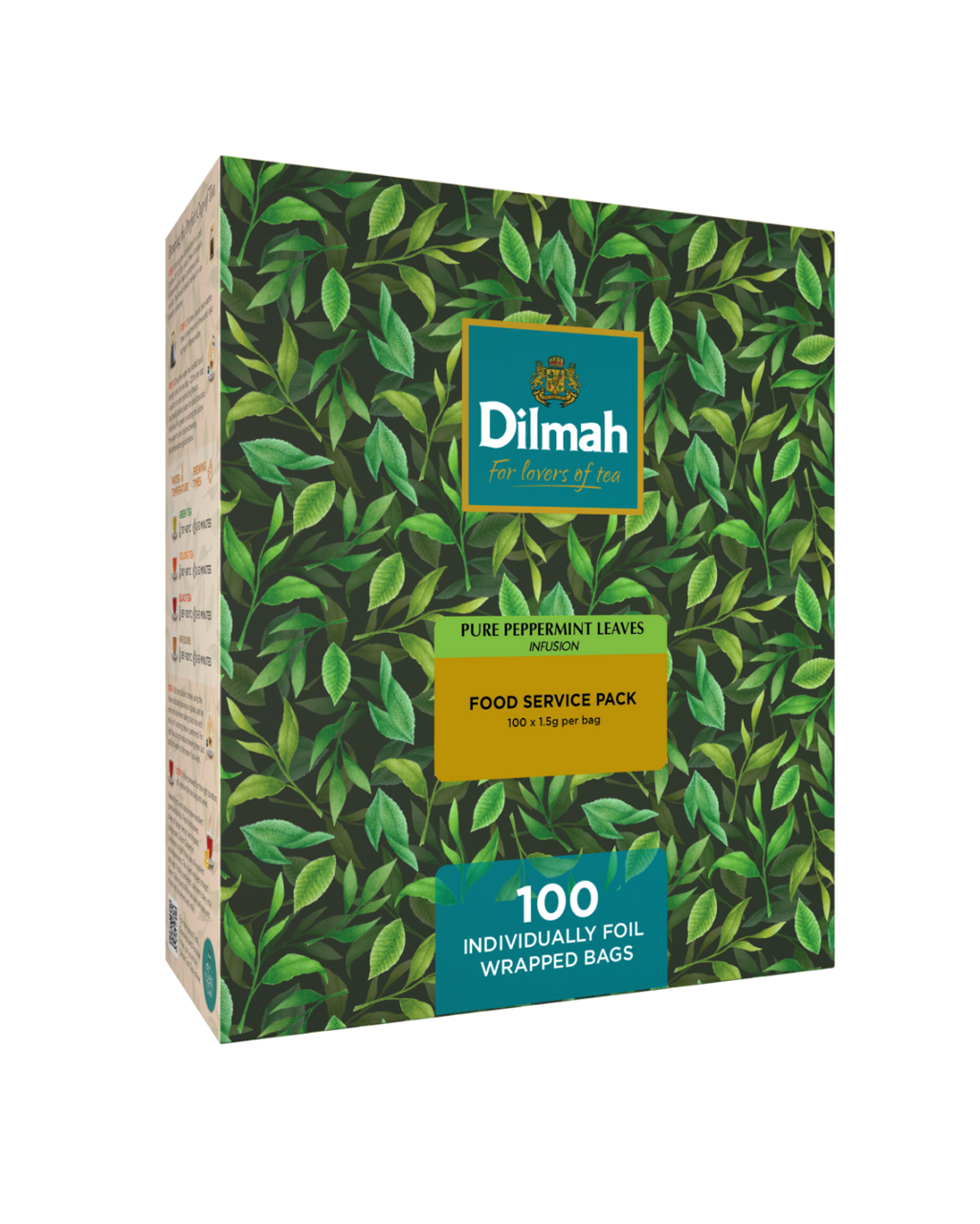 Pure Peppermint Leaves Infusion-100 Individually Wrapped Tea Bags