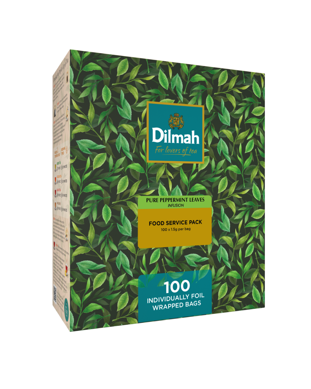 Pure Peppermint Leaves Infusion-100 Individually Wrapped Tea Bags