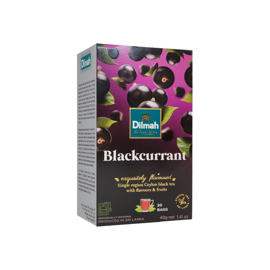 Blackcurrant Black Tea 20 Foil Sachets Tagged Tea Bags