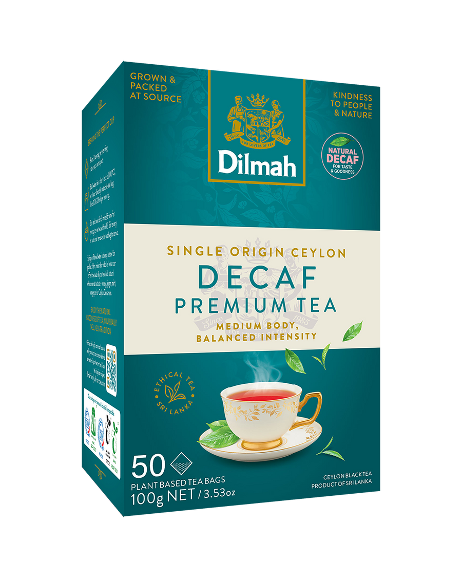 Premium Ceylon Decaffeinated Tea 50 Tagless Tea Bags