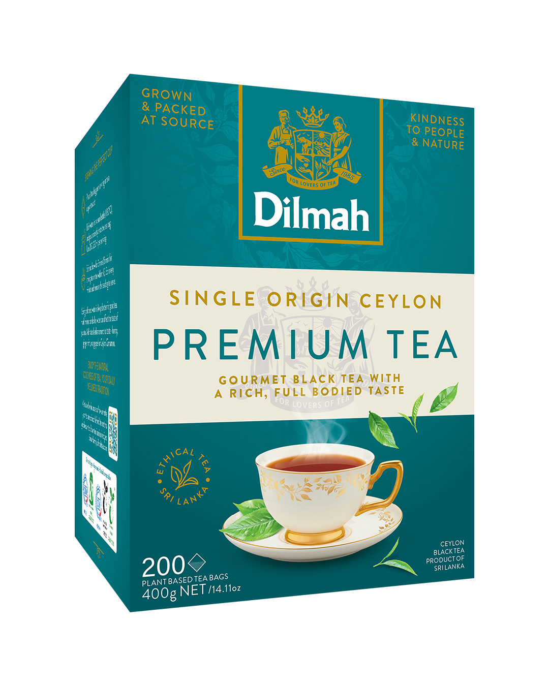 Premium 100% Pure Ceylon 200 Tagless Tea Bags