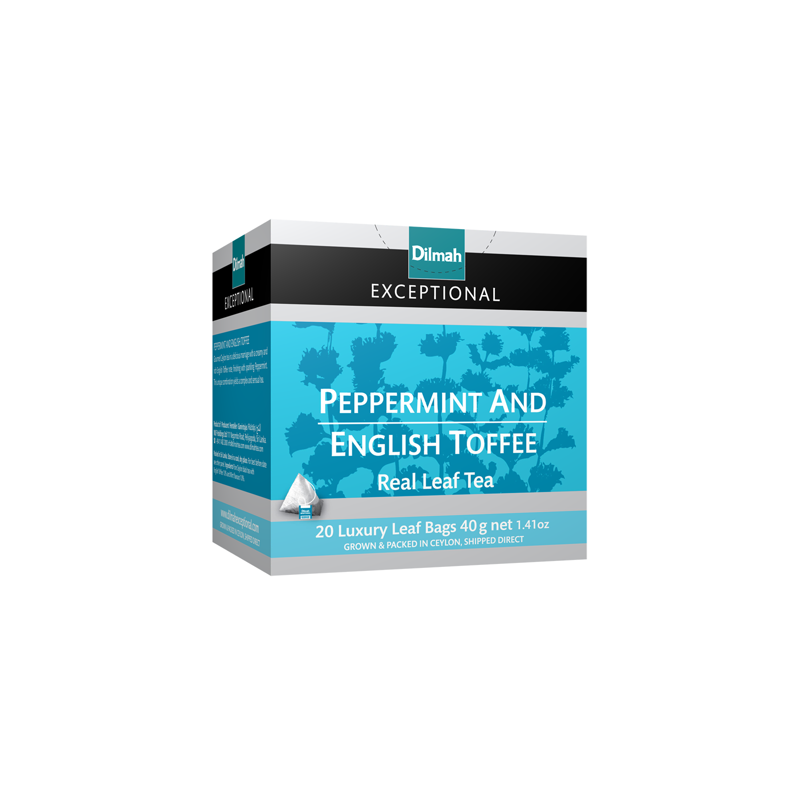 Exceptional Peppermint & English Toffee Ceylon Black Tea-20 Luxury Leaf Tea Bags