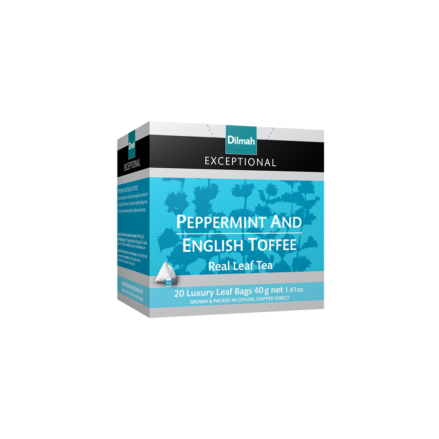 Exceptional Peppermint & English Toffee Ceylon Black Tea-20 Luxury Leaf Tea Bags