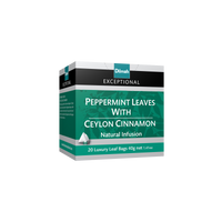 Exceptional Peppermint Leaves With Ceylon Cinnamon Natural Infusion-20 Luxury Leaf Tea Bags