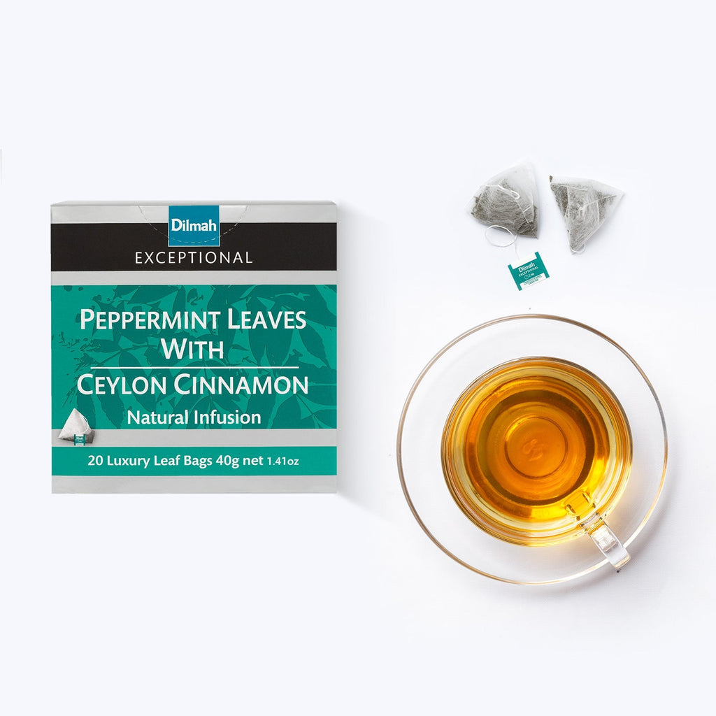 Exceptional Peppermint Leaves With Ceylon Cinnamon Natural Infusion-20 Luxury Leaf Tea Bags