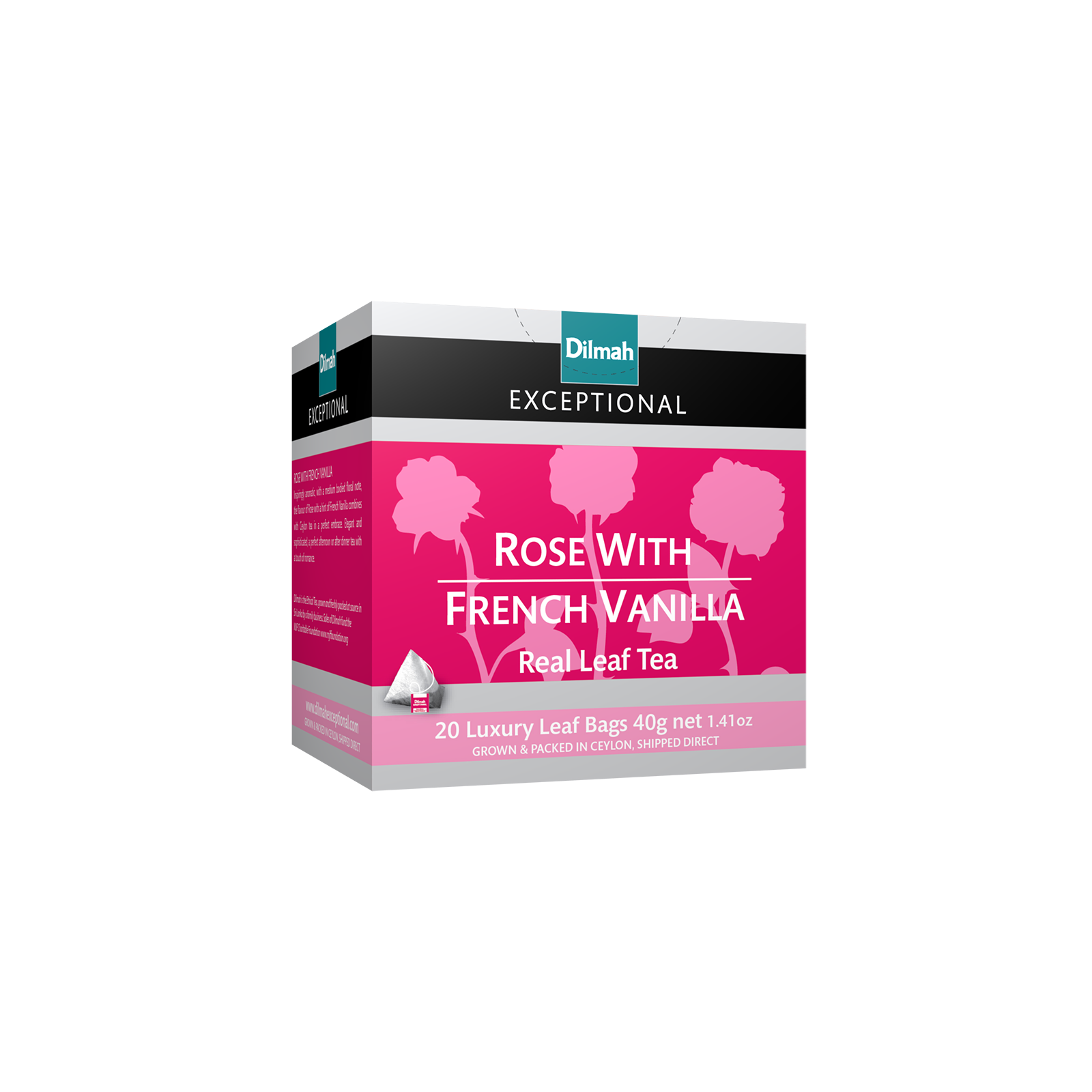 EXCEPTIONAL Rose with French Vanilla 20 Pyramid Tea Bags